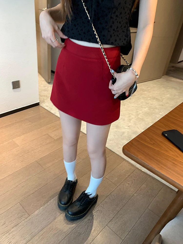 Red Woolen A-Line Skirt for plus Size Women High Waist Slimming Spring Fashion Korean Style Commute Anti-Light
Red Woolen A-Line Skirt for plus Size Women High Waist Slimming Spring Fashion Korean Style Commute Anti-Light