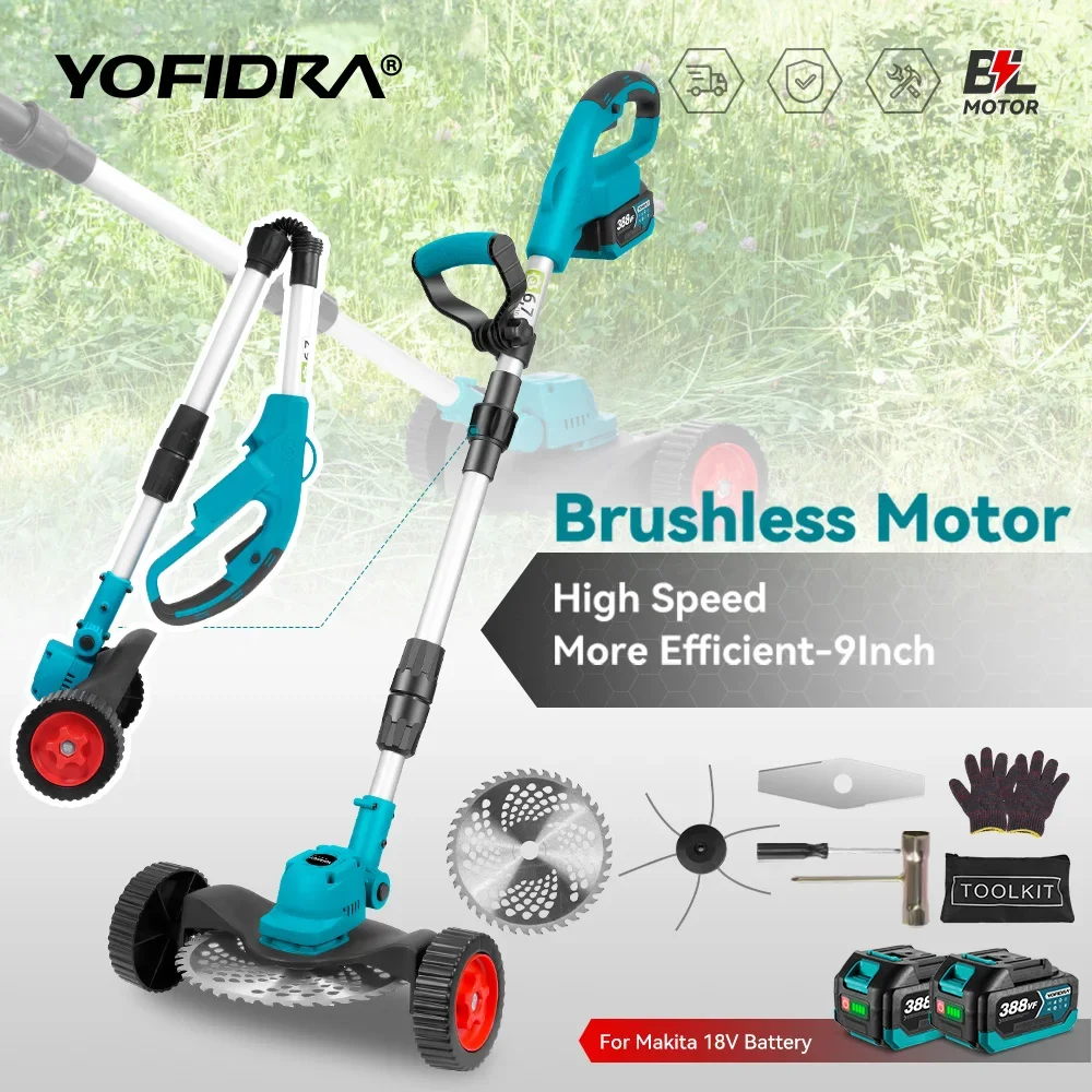 YOFIDRA 1500W Electric Lawn Mower 12000RPM Grass Trimmer Rechargeable Adjustable Garden Cutter Tool For 21V 18V Battery
YOFIDRA 1500W Electric Lawn Mower 12000RPM Grass Trimmer Rechargeable Adjustable Garden Cutter Tool For 21V 18V Battery