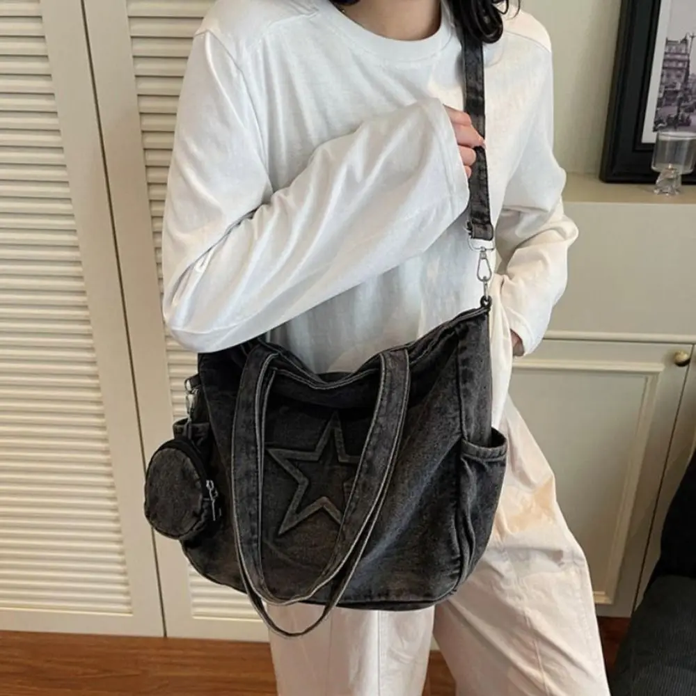 Fashion Vintage Women Tote Bags Y2k Denim Messenger Bags Harajuku Large Capacity Gothic Handbag Commuting
Fashion Vintage Women Tote Bags Y2k Denim Messenger Bags Harajuku Large Capacity Gothic Handbag Commuting