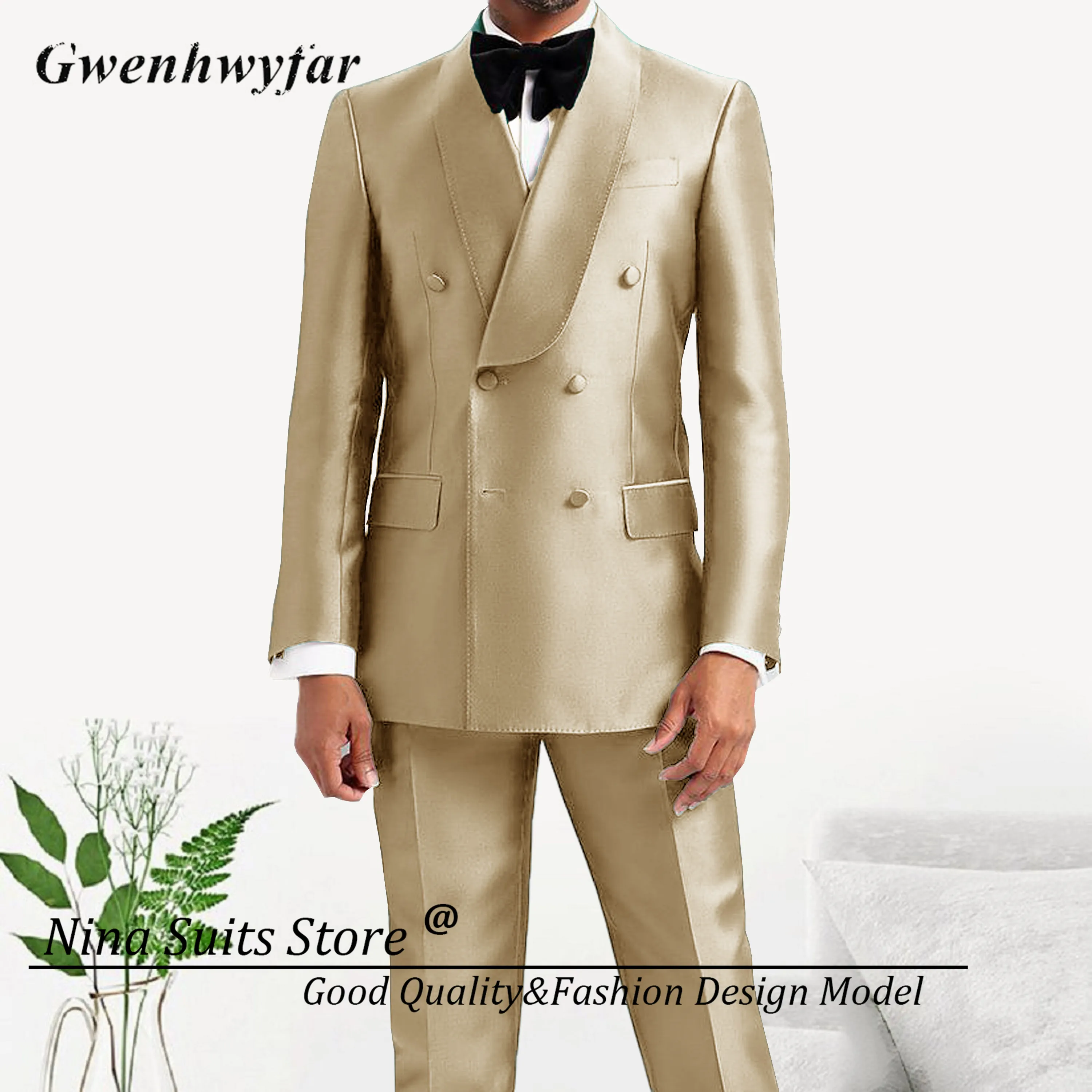 Мужские смокинги Gwenhwyfar, 2 предмета, новейшие мужские костюмы с воротником-шалью, блестящие модные костюмы цвета шампанского, двубортные костюмы
Мужские смокинги Gwenhwyfar, 2 предмета, новейшие мужские костюмы с воротником-шалью, блестящие модные костюмы цвета шампанского, двубортные костюмы