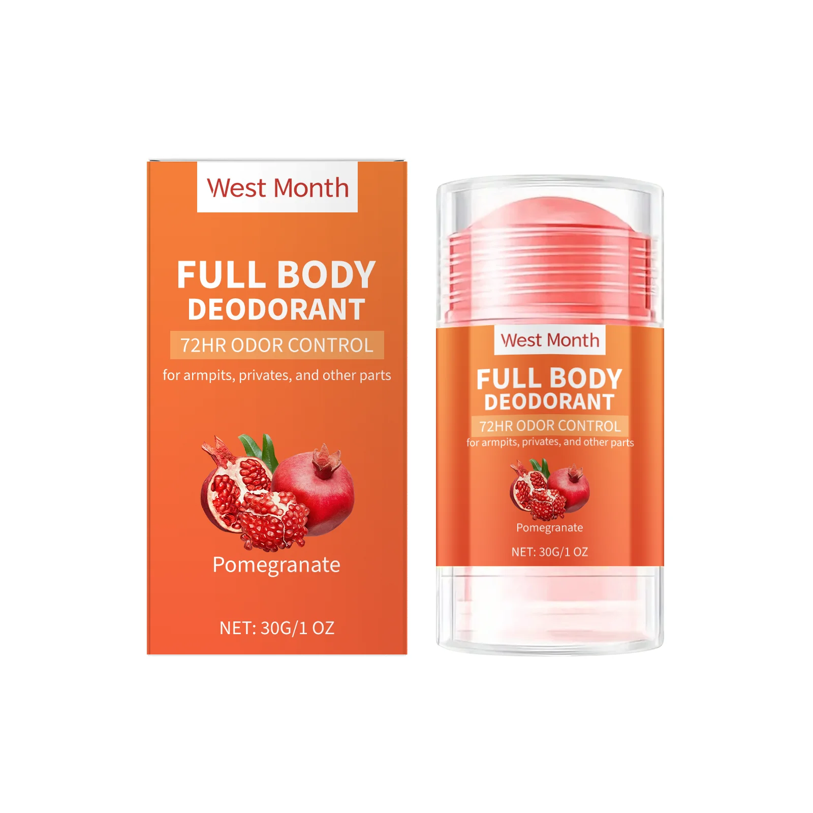 Full Body Deodorant - 72-Hour Odor Control for Armpits & Private Areas, Natural Pomegranate Scent, Aluminum-Free & Gentle Formul
Full Body Deodorant - 72-Hour Odor Control for Armpits & Private Areas, Natural Pomegranate Scent, Aluminum-Free & Gentle Formul