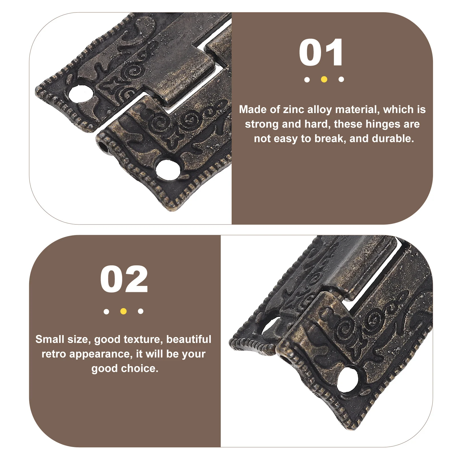 12Sets Zinc Alloy Vintage Hinges Small Wooden Jewelry Box Hinges Decorative Cabinet Hardware Replacement for Boxes
12Sets Zinc Alloy Vintage Hinges Small Wooden Jewelry Box Hinges Decorative Cabinet Hardware Replacement for Boxes