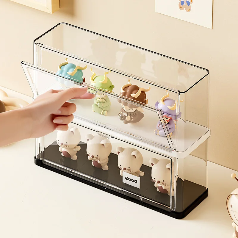 Blind box storage box that can be stacked, figure display box with dust-proof PET plastic box, display dolls and figurines 
Blind box storage box that can be stacked, figure display box with dust-proof PET plastic box, display dolls and figurines