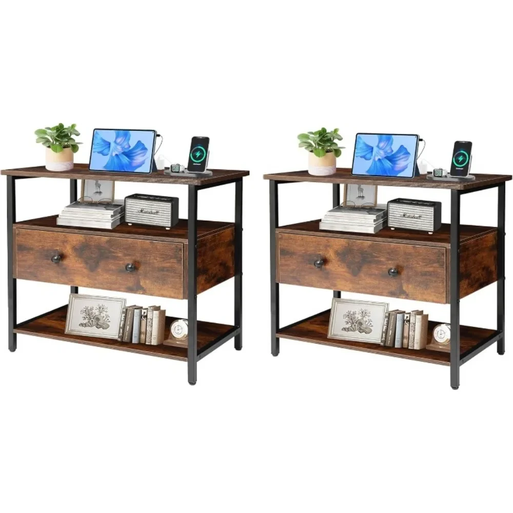 2 Sets 27 inch Nightstand Side Table with 1 Layer of Wooden Drawers,Nightstand with Charging Station,End Bedside Table with USB
2 Sets 27 inch Nightstand Side Table with 1 Layer of Wooden Drawers,Nightstand with Charging Station,End Bedside Table with USB