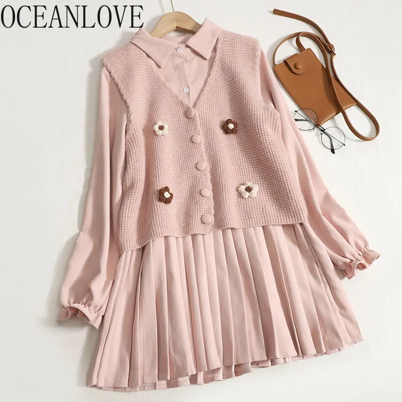 OCEANLOVE однотонные платья-рубашки из 2 частей, Осень-зима, цветочные платья в стиле преппи, ТРАПЕЦИЕВИДНОЕ корейское модное Плиссированное женское платье
OCEANLOVE однотонные платья-рубашки из 2 частей, Осень-зима, цветочные платья в стиле преппи, ТРАПЕЦИЕВИДНОЕ корейское модное Плиссированное женское платье
