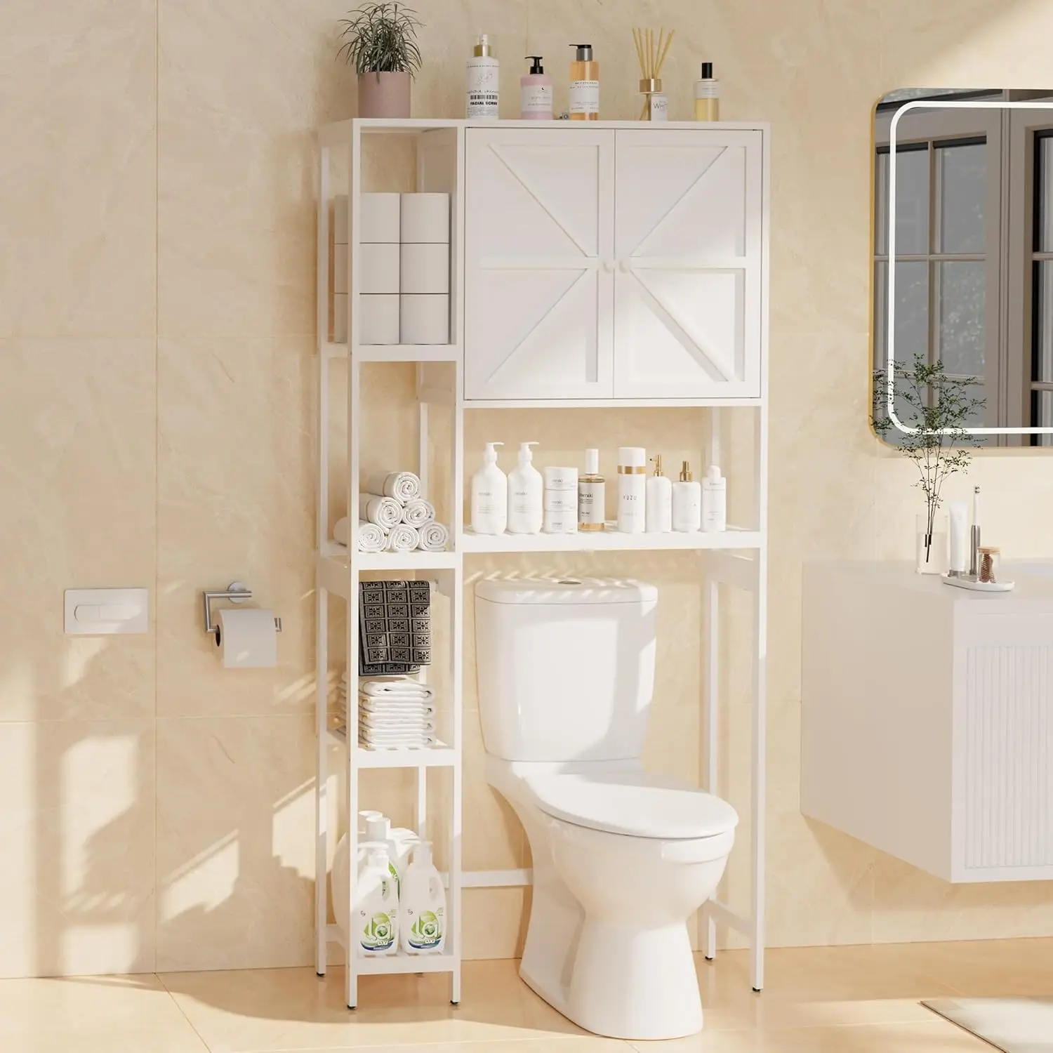 Bamboo Over The Toilet Storage, Above Toilet Organizer Storage Shelf, Tall Freestanding Behind Toilet Rack, Tiered, Customized
Bamboo Over The Toilet Storage, Above Toilet Organizer Storage Shelf, Tall Freestanding Behind Toilet Rack, Tiered, Customized