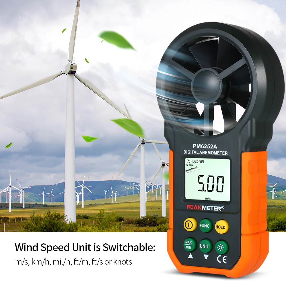 Handheld Anemometer Portable Wind Speed Meter CFM Meter Wind Gauges Thermometer with LCD Backlight for Weather Data
Handheld Anemometer Portable Wind Speed Meter CFM Meter Wind Gauges Thermometer with LCD Backlight for Weather Data