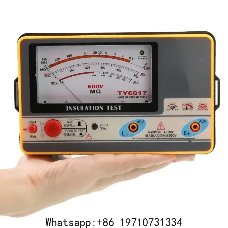 TY6017/TY6018/TY6045 Insulation Resistance Meter Megohmmeter 500V 1000V Megger Ground Tester Pointer Multimeter Type Voltmeter
TY6017/TY6018/TY6045 Insulation Resistance Meter Megohmmeter 500V 1000V Megger Ground Tester Pointer Multimeter Type Voltmeter