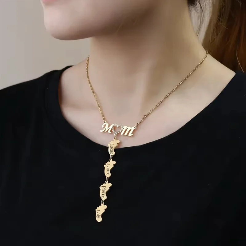 Customized Stainless Steel Footprint Pendant Necklace Jewelry Gift for Mom Perfect Birthday Mother's Day Christmas Present
Customized Stainless Steel Footprint Pendant Necklace Jewelry Gift for Mom Perfect Birthday Mother's Day Christmas Present
