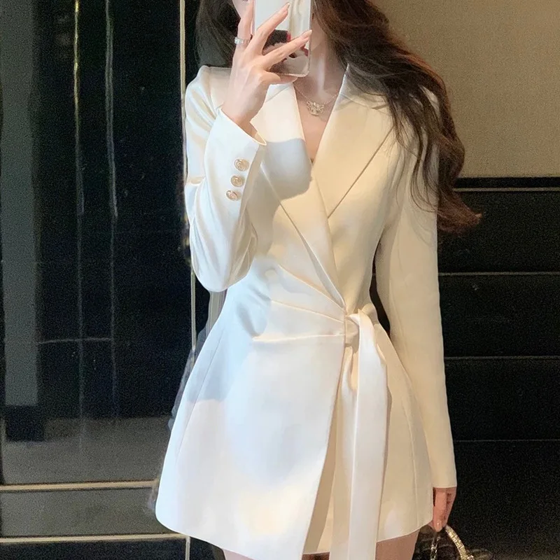 Mid Length Dress Women Blazer Dresses A Line Vestidos Y2k Streetwear Full Sleeve Tight Waist Elegant Party Night Work 2026
Mid Length Dress Women Blazer Dresses A Line Vestidos Y2k Streetwear Full Sleeve Tight Waist Elegant Party Night Work 2026