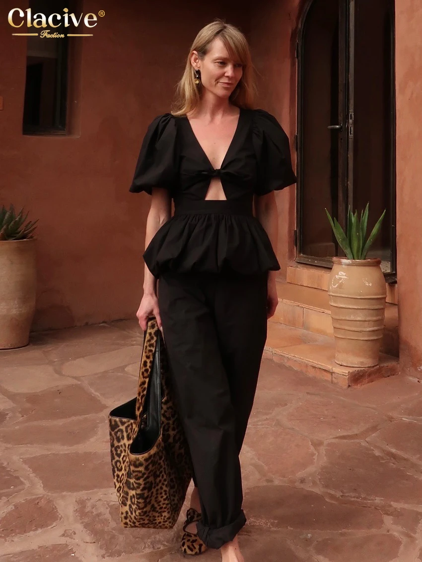 TTQV Sexy Loose Black Cotton 2 Pieces Set For Woman 2026 Fashion Short Sleeve Shirt With High Waist Wide Pants Set Female
TTQV Sexy Loose Black Cotton 2 Pieces Set For Woman 2026 Fashion Short Sleeve Shirt With High Waist Wide Pants Set Female