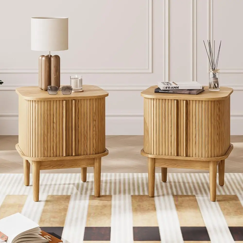 Set o 2 luted Nightstand with Sliding Do, ern Bede Table with Solid Wood Legs, Wood Night Stand or Bedroom (Natural)
Set o 2 luted Nightstand with Sliding Do, ern Bede Table with Solid Wood Legs, Wood Night Stand or Bedroom (Natural)