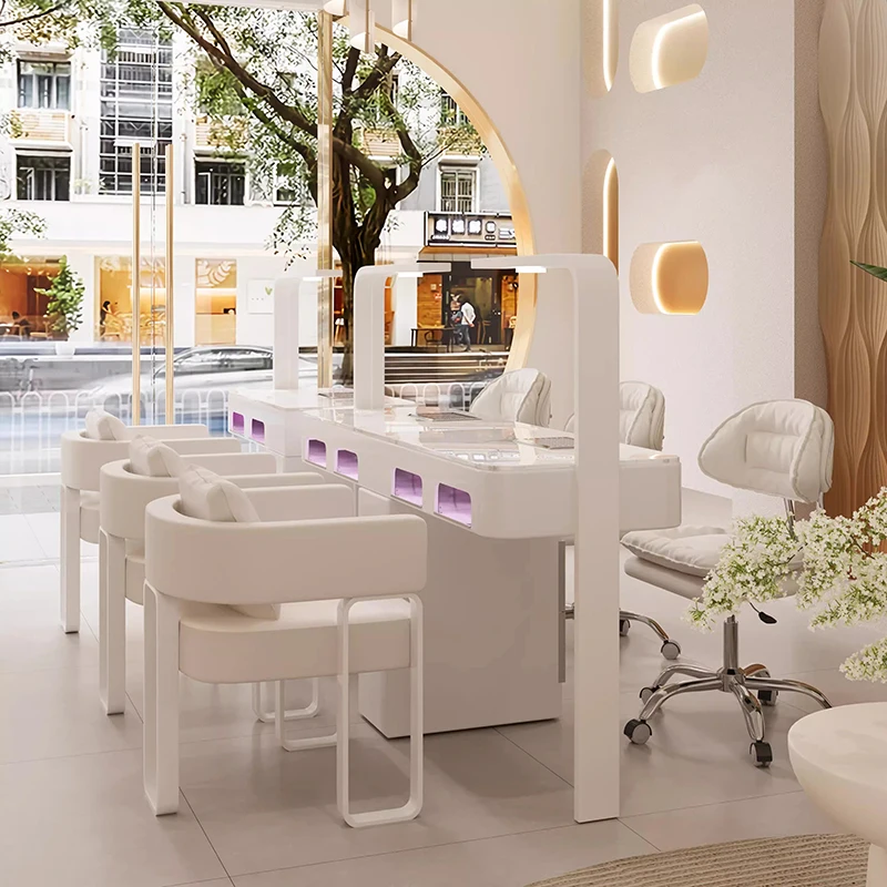 Modern Salon Shop Furniture Single Nail Art Table Chair Set Luxury with Dust Collector and UV Nail Light
Modern Salon Shop Furniture Single Nail Art Table Chair Set Luxury with Dust Collector and UV Nail Light
