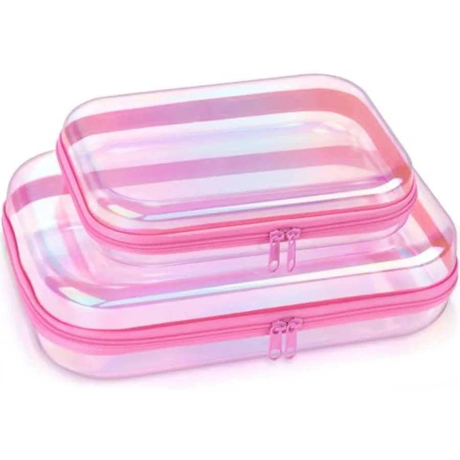Clear Hard Shell Zipper Case, Makeup Bag, Iridescent Toiletry Bag, 2pcs Large Capacity Water-resistant Toiletries Bag, Portable
Clear Hard Shell Zipper Case, Makeup Bag, Iridescent Toiletry Bag, 2pcs Large Capacity Water-resistant Toiletries Bag, Portable