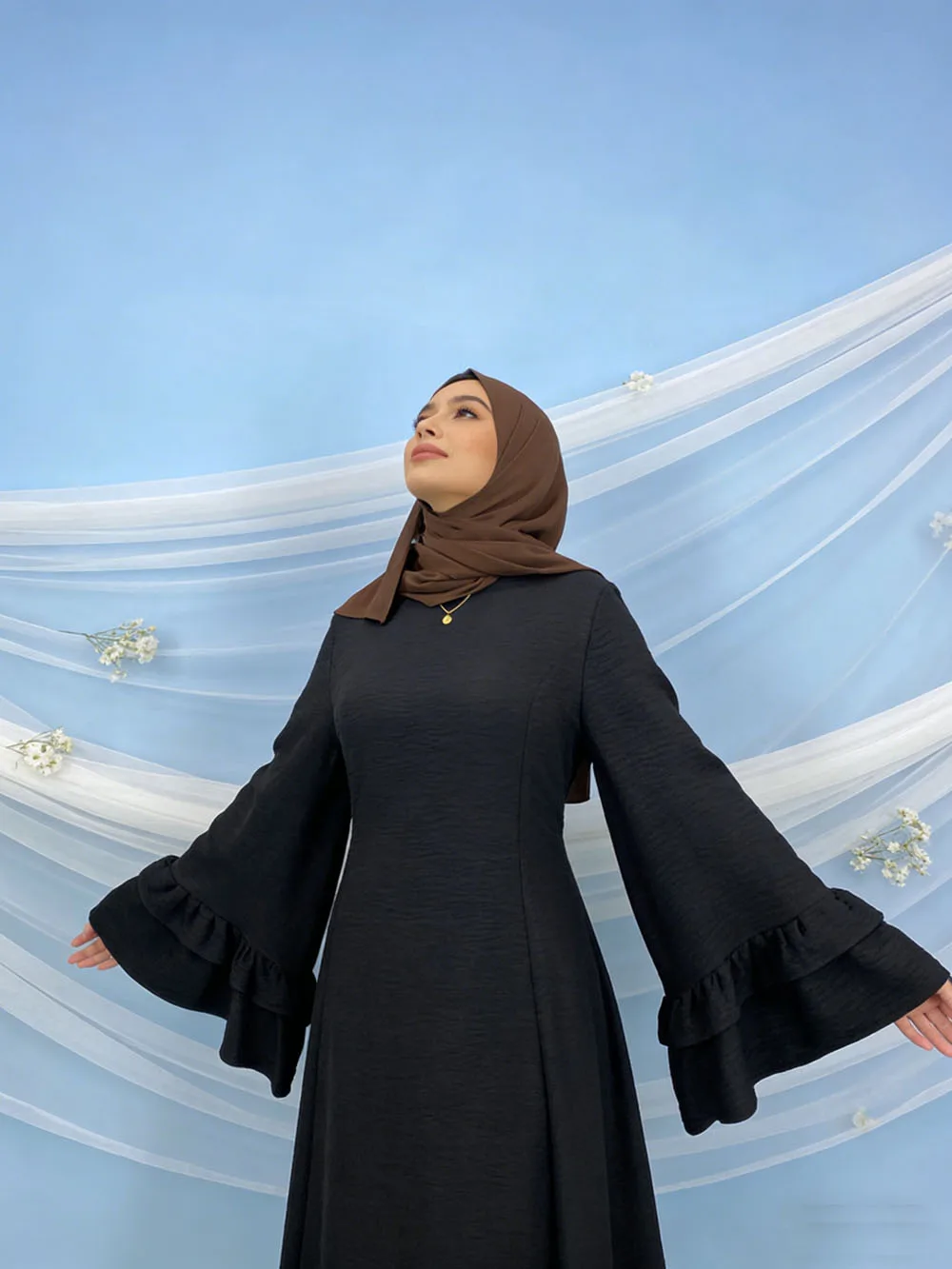 Dubai Flare Sleeve Ruffles Abaya for Women Muslim Maxi Dress Turkey Kaftan Islamic Jalabiya Modest Caftan Prayer Clothing Turkey
Dubai Flare Sleeve Ruffles Abaya for Women Muslim Maxi Dress Turkey Kaftan Islamic Jalabiya Modest Caftan Prayer Clothing Turkey