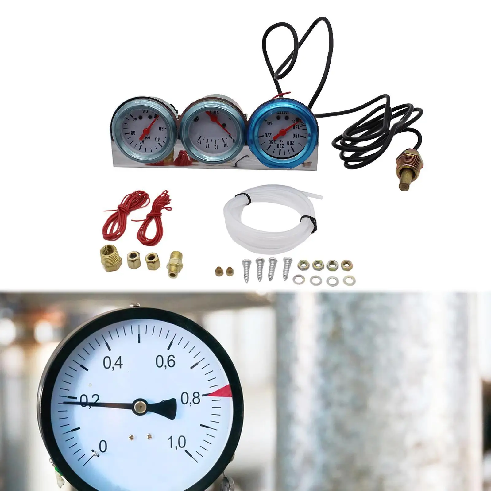Car Triple Gauge 0 to 100 PSI Oil Pressure Gauge 2'' Auto Accessory Easy to Install Water Temperature Gauge Voltmeter Meter
Car Triple Gauge 0 to 100 PSI Oil Pressure Gauge 2'' Auto Accessory Easy to Install Water Temperature Gauge Voltmeter Meter