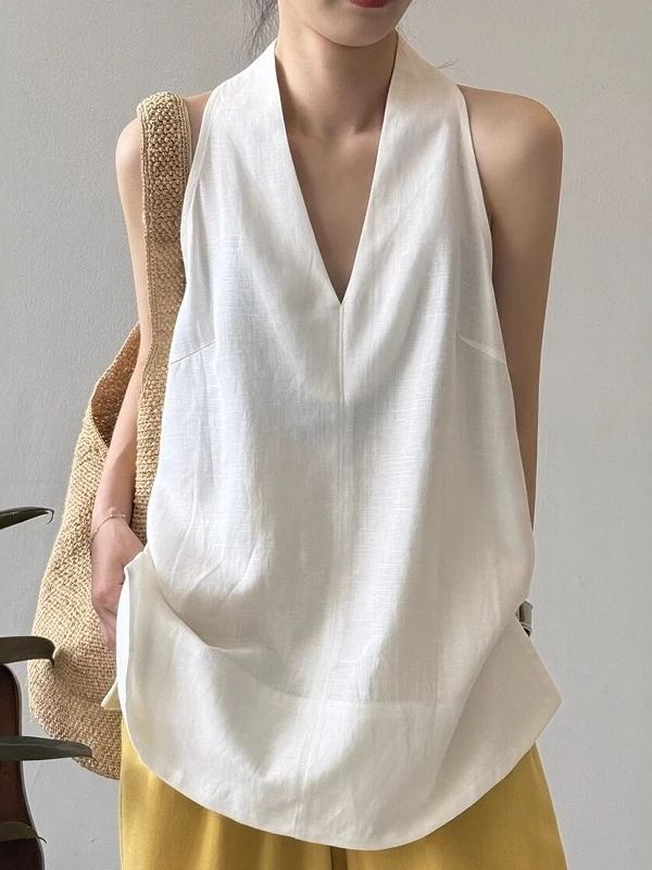 Korean Japanese Brand Women's V-Neck Sleeveless Shirt Summer Thin Large Size Hanging Neck Vest Top Artistic Loose Fit Regular...
Korean Japanese Brand Women's V-Neck Sleeveless Shirt Summer Thin Large Size Hanging Neck Vest Top Artistic Loose Fit Regular...