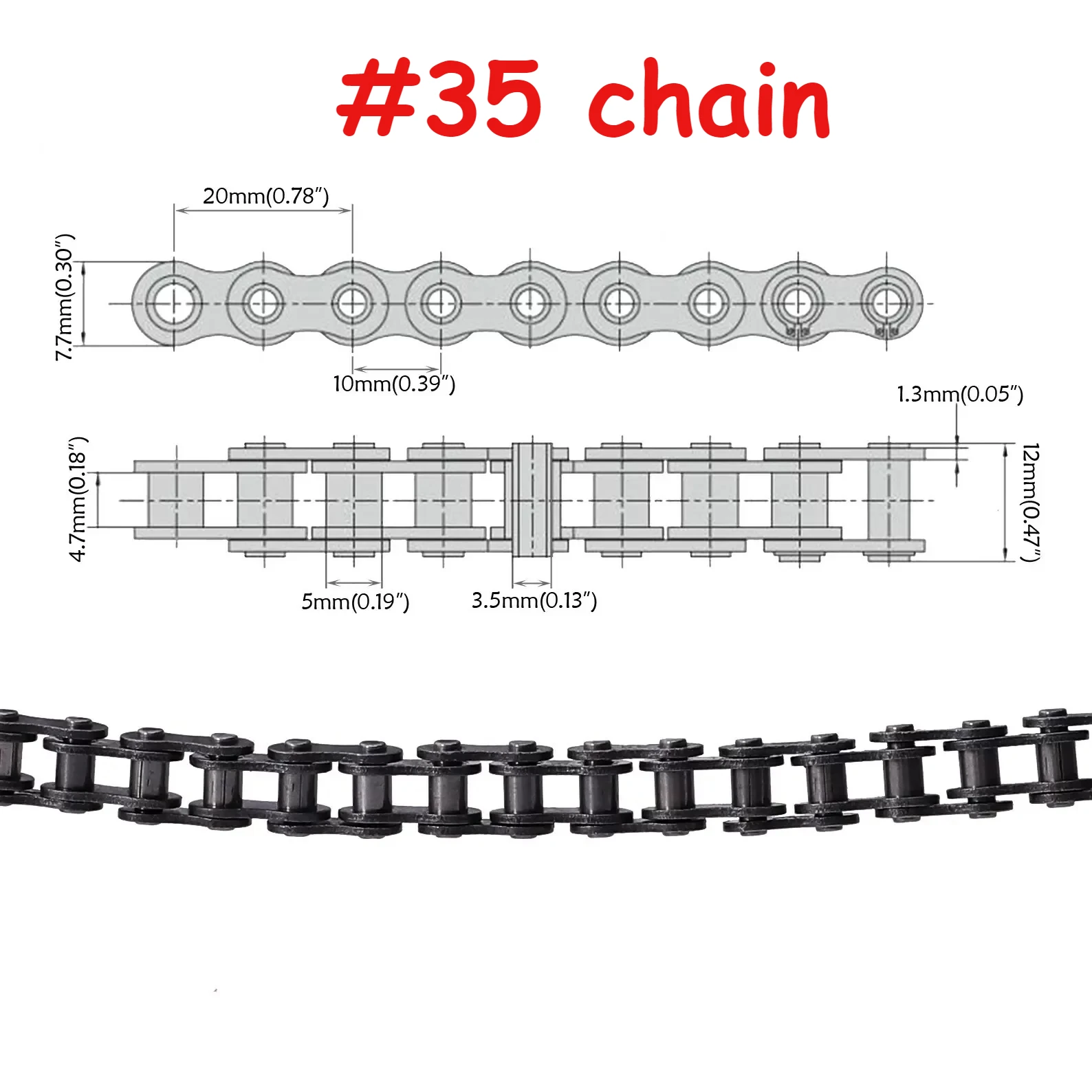 TDPRO For #35 116L Roller Bike Chain Mini Bike ATV Go Kart Quad Drift Trike Scooter Buggy
TDPRO For #35 116L Roller Bike Chain Mini Bike ATV Go Kart Quad Drift Trike Scooter Buggy