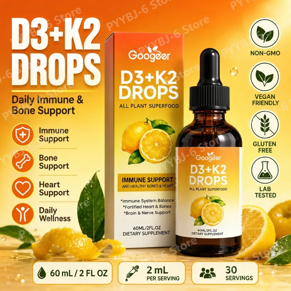 Vitamin D3 K2 Drops Liquid Supplement 60ml D3 250mcg K2 200mcg Immune Bone Heart Daily Wellness Support Vegan Non-GMO
Vitamin D3 K2 Drops Liquid Supplement 60ml D3 250mcg K2 200mcg Immune Bone Heart Daily Wellness Support Vegan Non-GMO