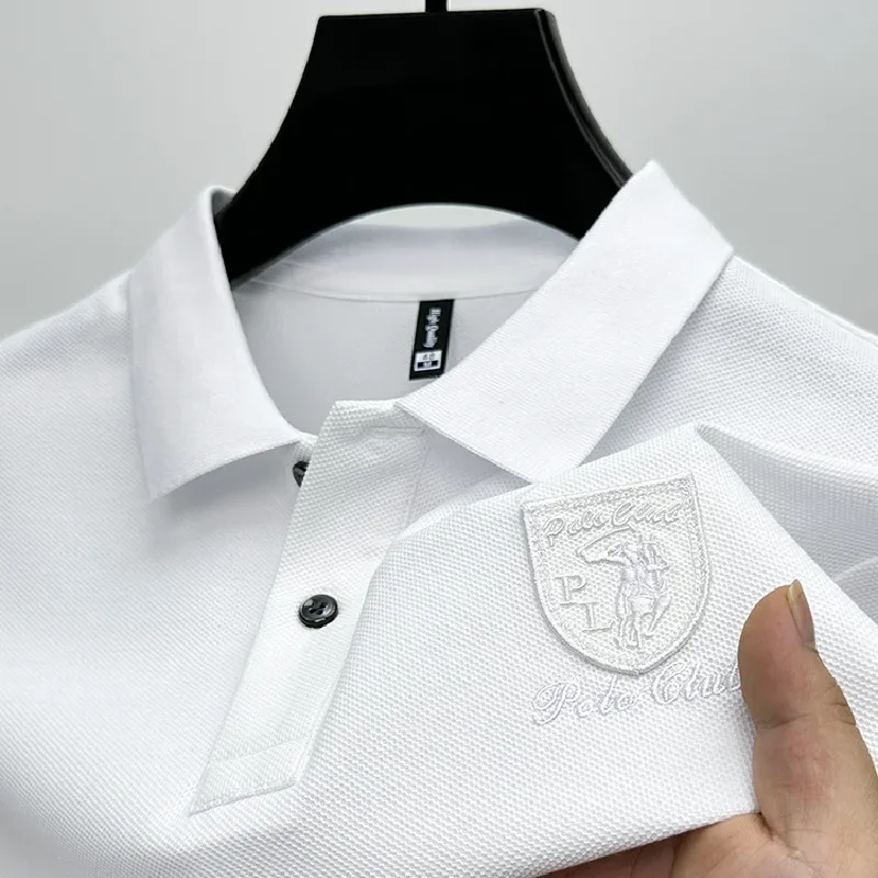 Light Luxury Brand Lapel Men's Short-sleeved High-quality Summer Wear Trendy Shield Embroidered Men's T-shirt Fashion Polo Shirt
Light Luxury Brand Lapel Men's Short-sleeved High-quality Summer Wear Trendy Shield Embroidered Men's T-shirt Fashion Polo Shirt