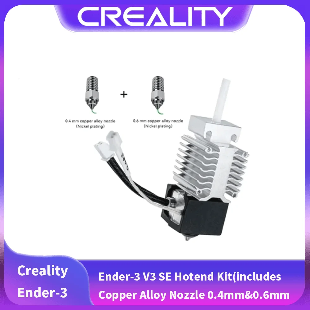 Creality New Version Copper Alloy Nozzle 0.4mm&0.6mm Hotend Kit for Ender-3 V3 SE High 250mm/s Speed Printing 3D Printer Parts
Creality New Version Copper Alloy Nozzle 0.4mm&0.6mm Hotend Kit for Ender-3 V3 SE High 250mm/s Speed Printing 3D Printer Parts