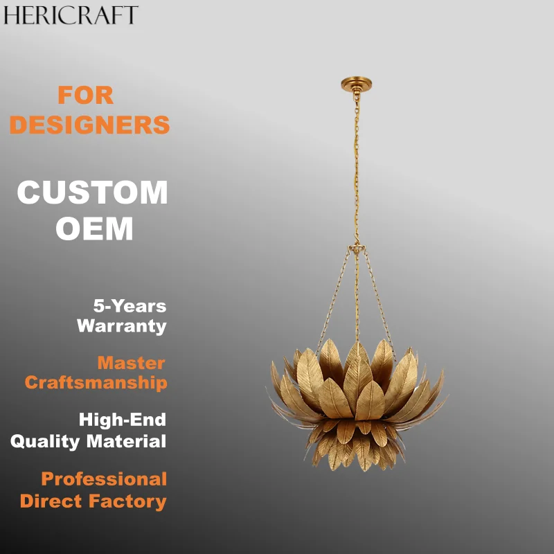 Unique Design Leaf Chandelier French Luxury Metal Pendant Light For Dining Living Room Kitchen UL Standard
Unique Design Leaf Chandelier French Luxury Metal Pendant Light For Dining Living Room Kitchen UL Standard