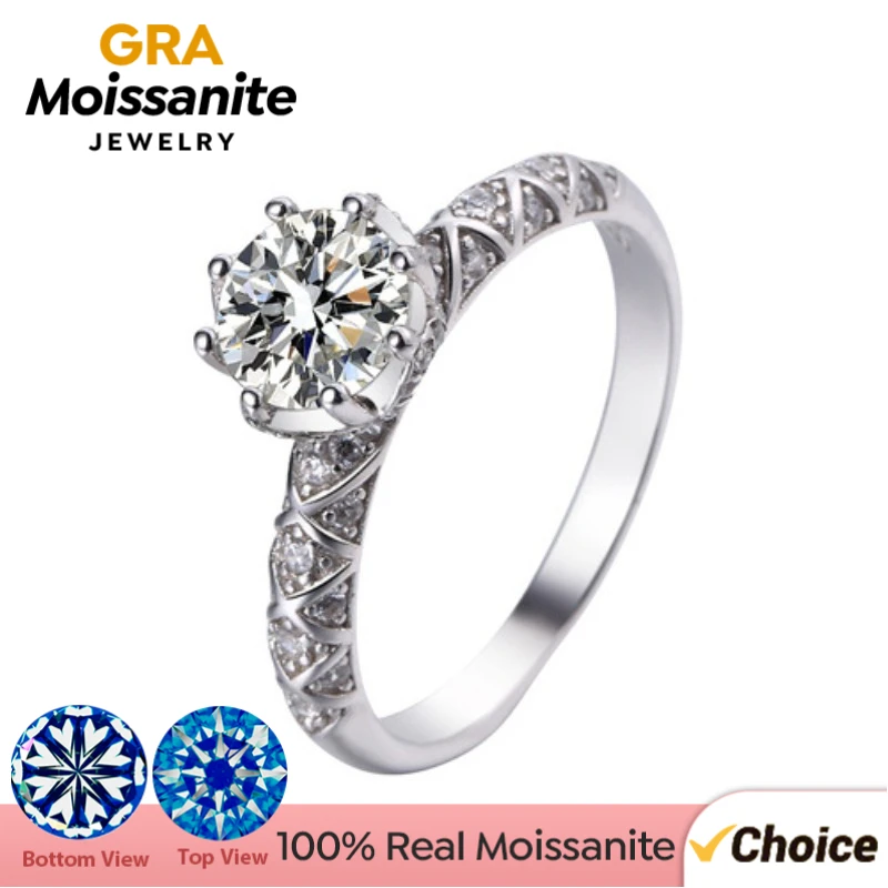 GRA Роскошные блестящие кольца с настоящим муассанитом 1 карат для женщин, свадебные и помолвочные кольца из стерлингового серебра 925 пробы, роскошные ювелирные изделия высокого качества
GRA Роскошные блестящие кольца с настоящим муассанитом 1 карат для женщин, свадебные и помолвочные кольца из стерлингового серебра 925 пробы, роскошные ювелирные изделия высокого качества