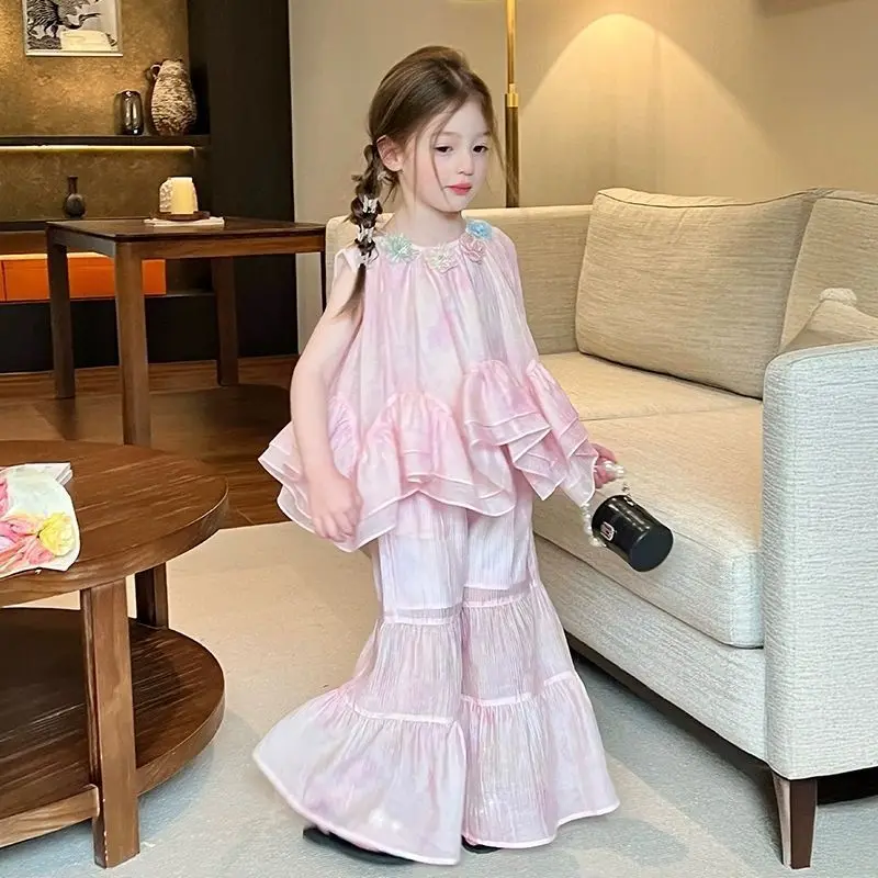 Flower Top Flared Pants Set Summer New Thin Fashionable Casual Loose Sweet Temperament Flower Vest Bell Bottom Pants 2 Piece Set
Flower Top Flared Pants Set Summer New Thin Fashionable Casual Loose Sweet Temperament Flower Vest Bell Bottom Pants 2 Piece Set