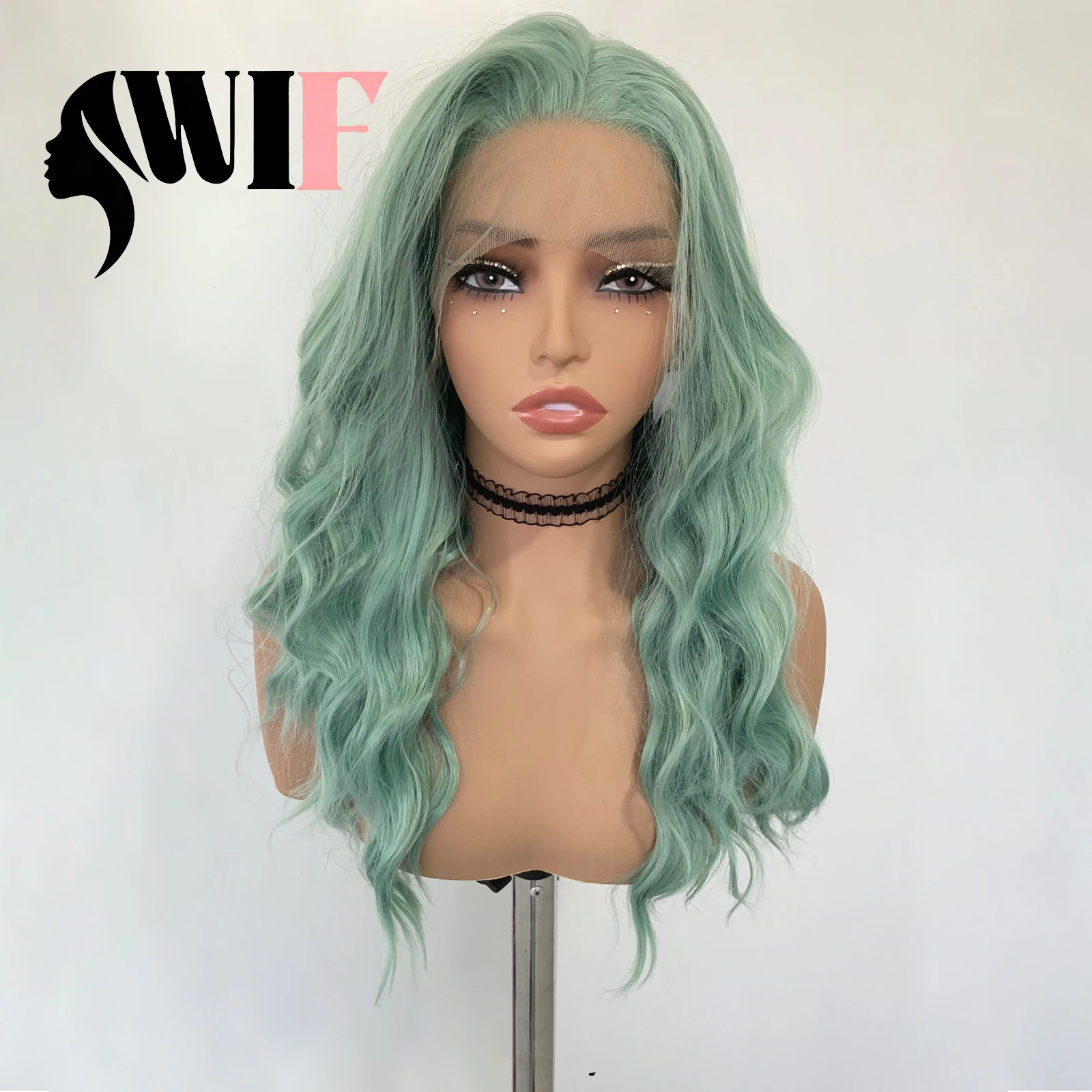 WIF Mint Green Short Body Wave 13x4 Lace Front Synthetic Wig Natural Hairline Heat Resistant Fiber for Women Daily Cosplay Use
WIF Mint Green Short Body Wave 13x4 Lace Front Synthetic Wig Natural Hairline Heat Resistant Fiber for Women Daily Cosplay Use