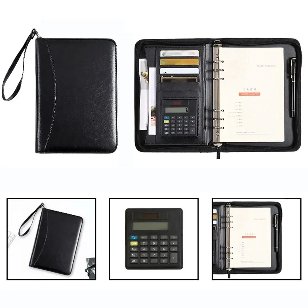 Memo Book Portable File Folder 6-Ring Card Holder Work Record Book PU Leather with Calculator Portfolio Binder Business Meeting
Memo Book Portable File Folder 6-Ring Card Holder Work Record Book PU Leather with Calculator Portfolio Binder Business Meeting