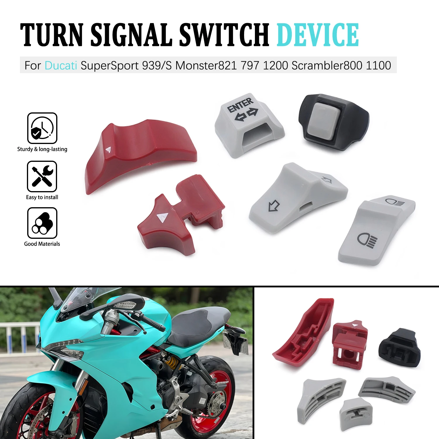 Flashing Button Turn Signal High low Beam Ignition Button For Ducati SuperSport 939S Monster 821 797 1200 Scrambler 800 1100
Flashing Button Turn Signal High low Beam Ignition Button For Ducati SuperSport 939S Monster 821 797 1200 Scrambler 800 1100