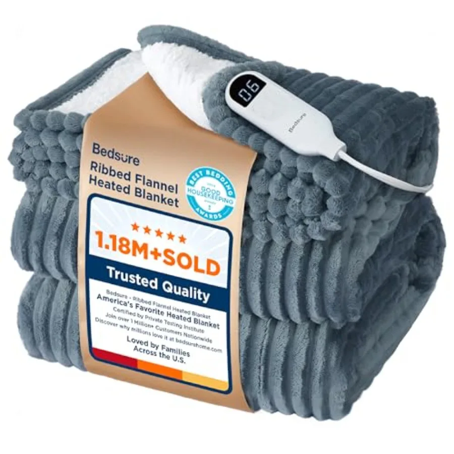 GentleSoft Heated Blanket - Soft Ribbed Flannel Electric Blanket Gifts for Grandma 50x60 Inch Grey
GentleSoft Heated Blanket - Soft Ribbed Flannel Electric Blanket Gifts for Grandma 50x60 Inch Grey