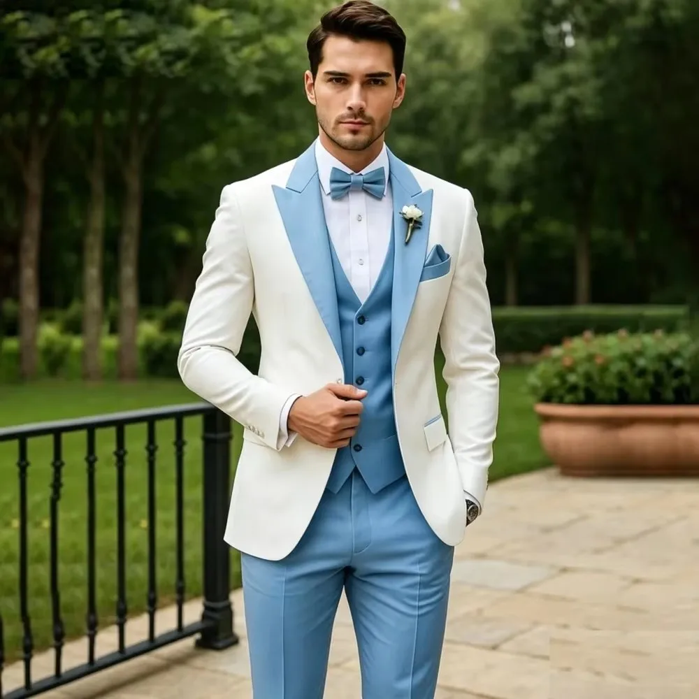 Formal Men's Suit 3 Piece Set Wedding Groom Tuxedos Peak Lapel Blazer Slim Fit Jacket Vest Pants Business Office Prom Men Suits
Formal Men's Suit 3 Piece Set Wedding Groom Tuxedos Peak Lapel Blazer Slim Fit Jacket Vest Pants Business Office Prom Men Suits