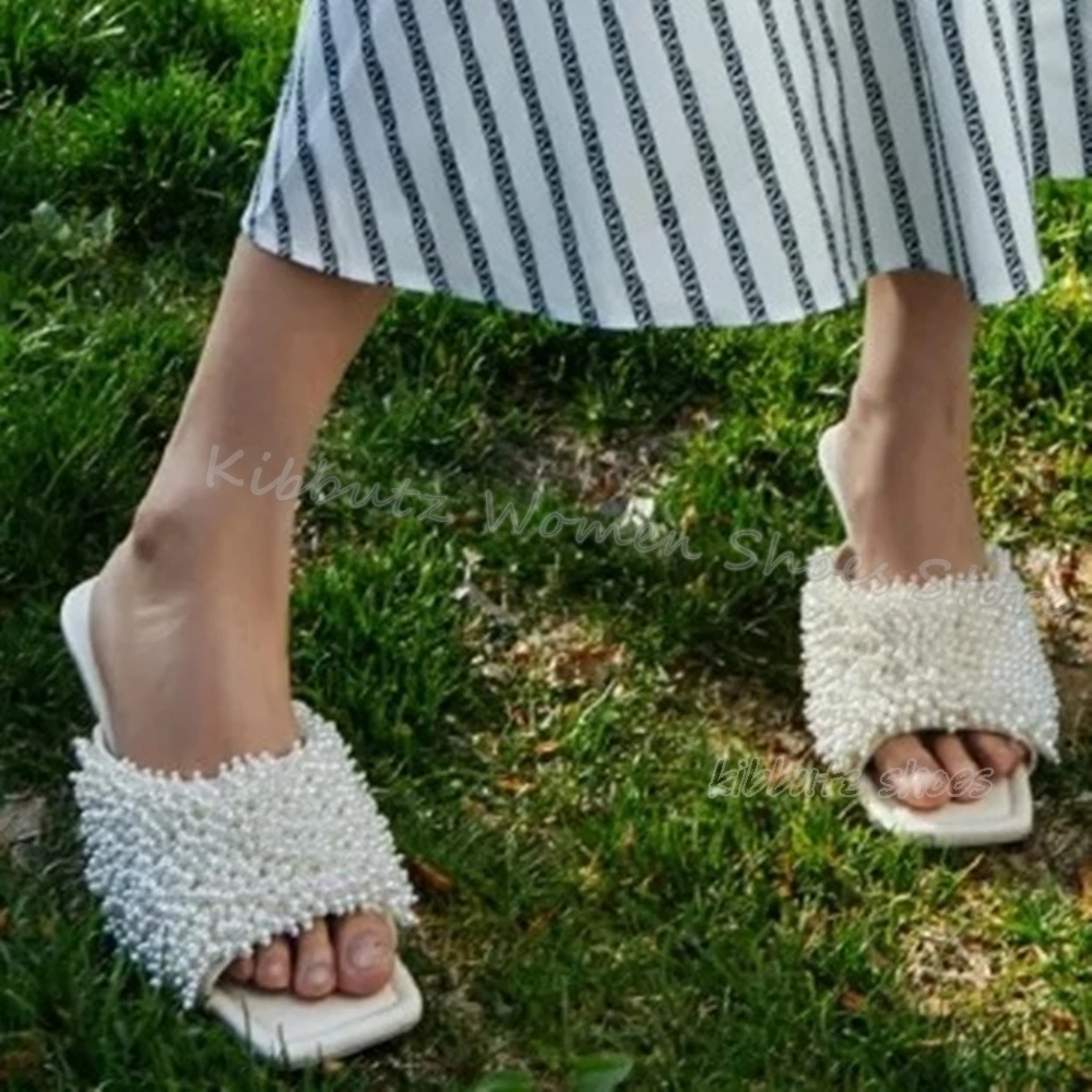 Pearl Covered Mule Slippers Genuine Leather Slip-On Elegant Fashion Novelty Luxury Sexy Solid Color Square Toe Thin Heels Shoes
Pearl Covered Mule Slippers Genuine Leather Slip-On Elegant Fashion Novelty Luxury Sexy Solid Color Square Toe Thin Heels Shoes