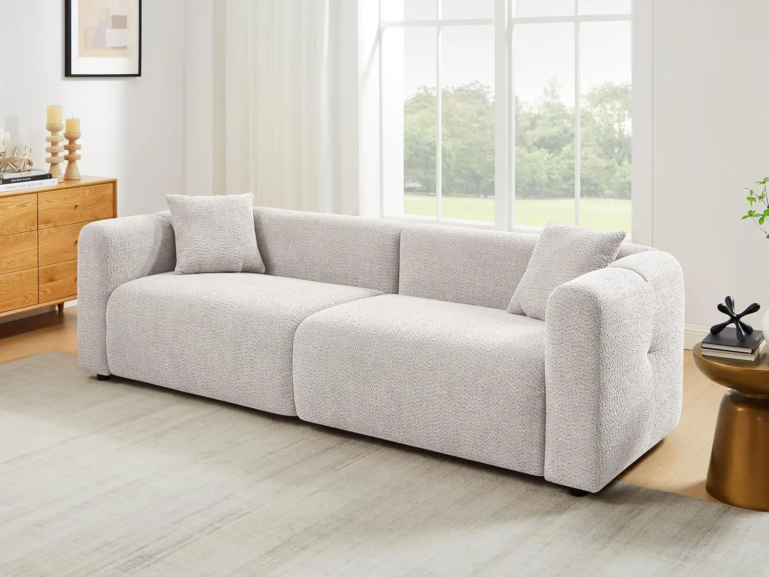 95" Deep Seat 3-Seater Oversized Loveseat Sofa With 2 Pillows Living Room Bedroom Office Furniture, Customized
95" Deep Seat 3-Seater Oversized Loveseat Sofa With 2 Pillows Living Room Bedroom Office Furniture, Customized