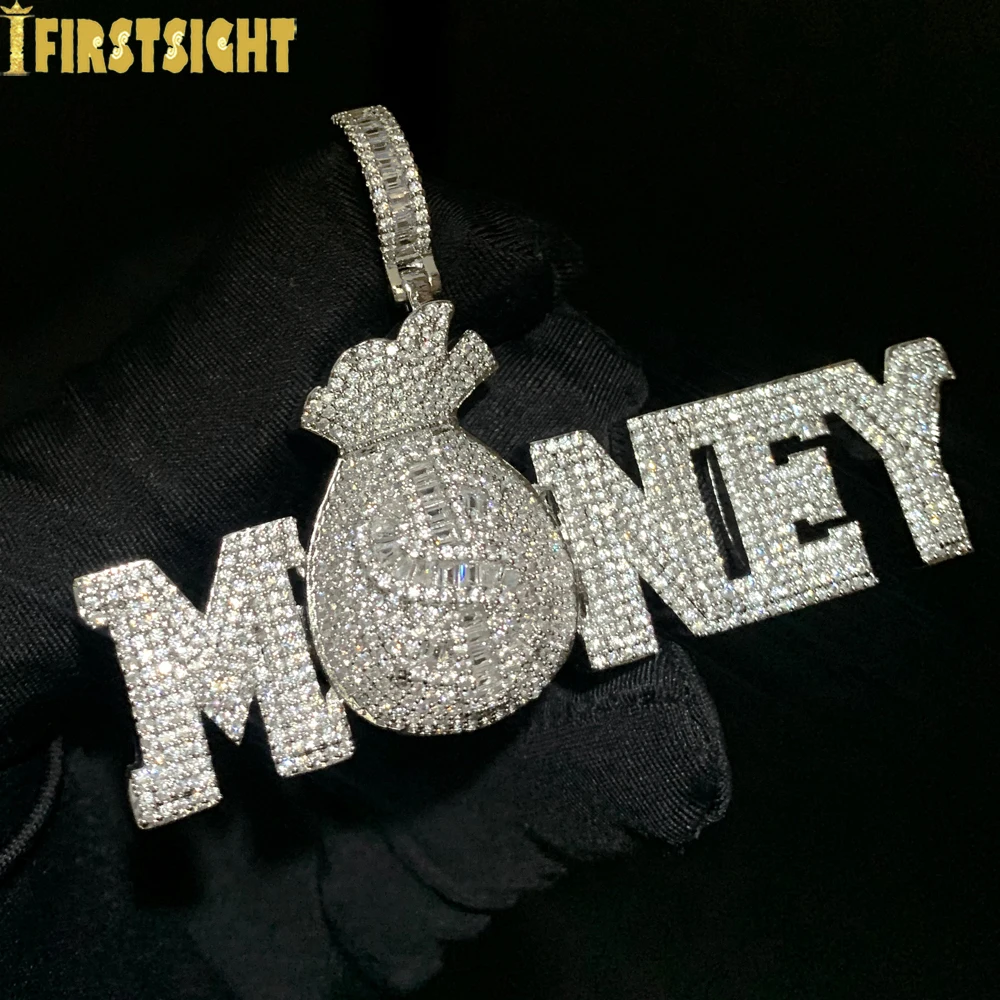 Iced Out Bling Letters Money Pendant Necklace Silver Color 5A Zircon Money Bag Dollar Sign Charm Men's Women Hip Hop Jewelry
Iced Out Bling Letters Money Pendant Necklace Silver Color 5A Zircon Money Bag Dollar Sign Charm Men's Women Hip Hop Jewelry