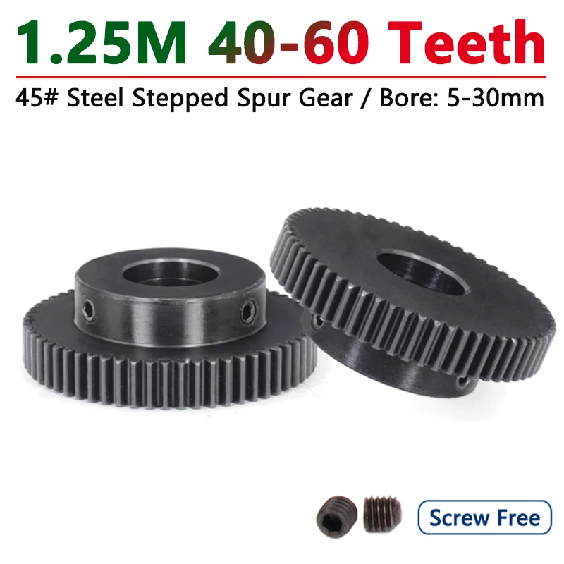 1pcs 40T-60T 1.25M Step Spur Gear 1.25 Mod 40/42/45/48/50/60 Teeth 45# Steel Motor Gears Cylindrical Gear Bore 5-30mm
1pcs 40T-60T 1.25M Step Spur Gear 1.25 Mod 40/42/45/48/50/60 Teeth 45# Steel Motor Gears Cylindrical Gear Bore 5-30mm