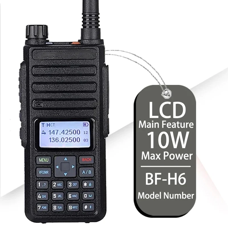 Bf-H6 10 Watts Handheld Two-Way Radio Long Distance Walkie-Talkies for Outdoor Hiking Adventure 3 Kms Range
Bf-H6 10 Watts Handheld Two-Way Radio Long Distance Walkie-Talkies for Outdoor Hiking Adventure 3 Kms Range