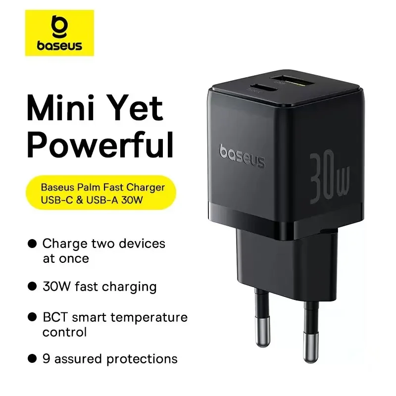 Зарядное устройство Baseus 20W 30W USB-C с вилкой EU, быстрая зарядка PD, портативный адаптер Type-C для iPhone 15 14 13 12 11 Pro Max X XS 8 Plus
Зарядное устройство Baseus 20W 30W USB-C с вилкой EU, быстрая зарядка PD, портативный адаптер Type-C для iPhone 15 14 13 12 11 Pro Max X XS 8 Plus