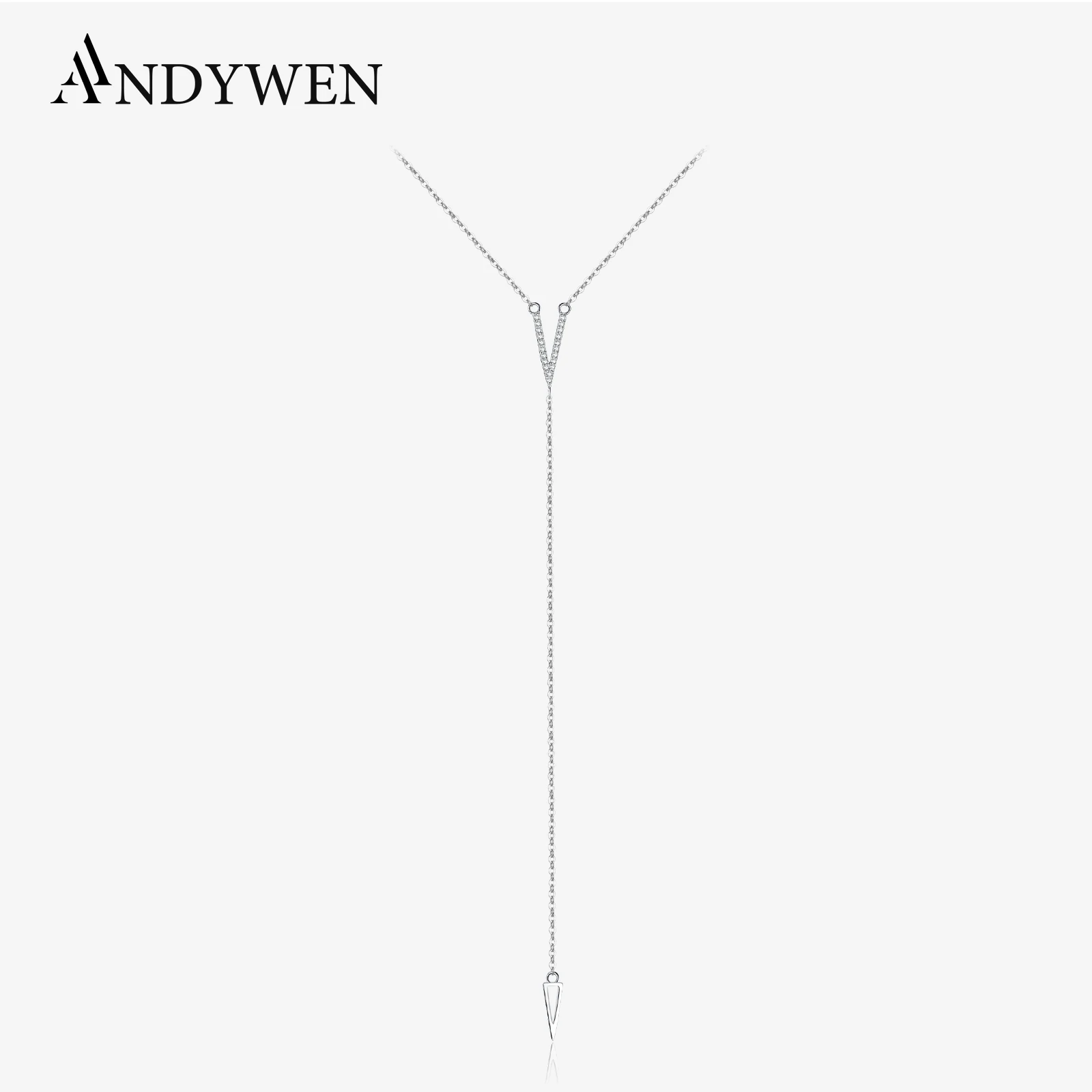 ANDYWEN 925 Sterling Silver Letter V Shape Triangle CZ Zircon Pendant Long Necklace 2025 Women Luxury Fine Jewelry Wedding Gift
ANDYWEN 925 Sterling Silver Letter V Shape Triangle CZ Zircon Pendant Long Necklace 2025 Women Luxury Fine Jewelry Wedding Gift
