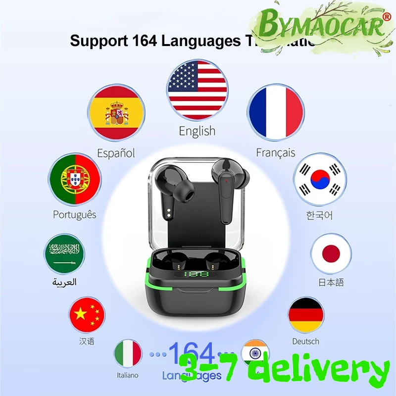 Real Time Translation Earbuds, AI Translator Earbuds 164 Languages, 8 Modes Bluetooth 5.4 Earphones, 5H Battery for iOS Android
Real Time Translation Earbuds, AI Translator Earbuds 164 Languages, 8 Modes Bluetooth 5.4 Earphones, 5H Battery for iOS Android