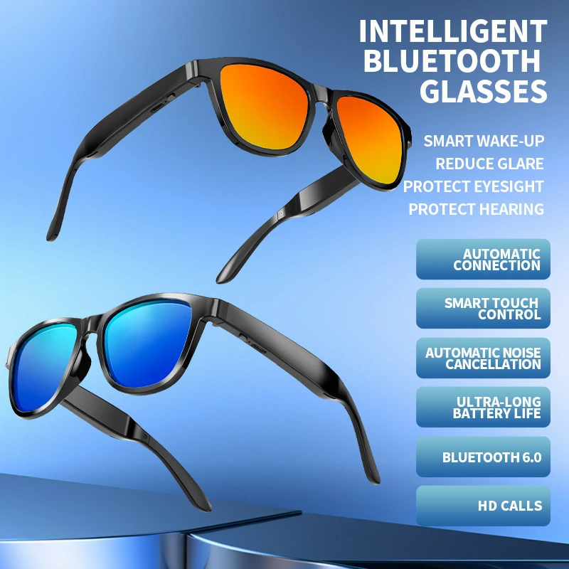 Smart Bluetooth Sunglasses Listen to Music Make Calls Fashionable Sunglasses with Air-Conduction Audio Touch Controls
Smart Bluetooth Sunglasses Listen to Music Make Calls Fashionable Sunglasses with Air-Conduction Audio Touch Controls