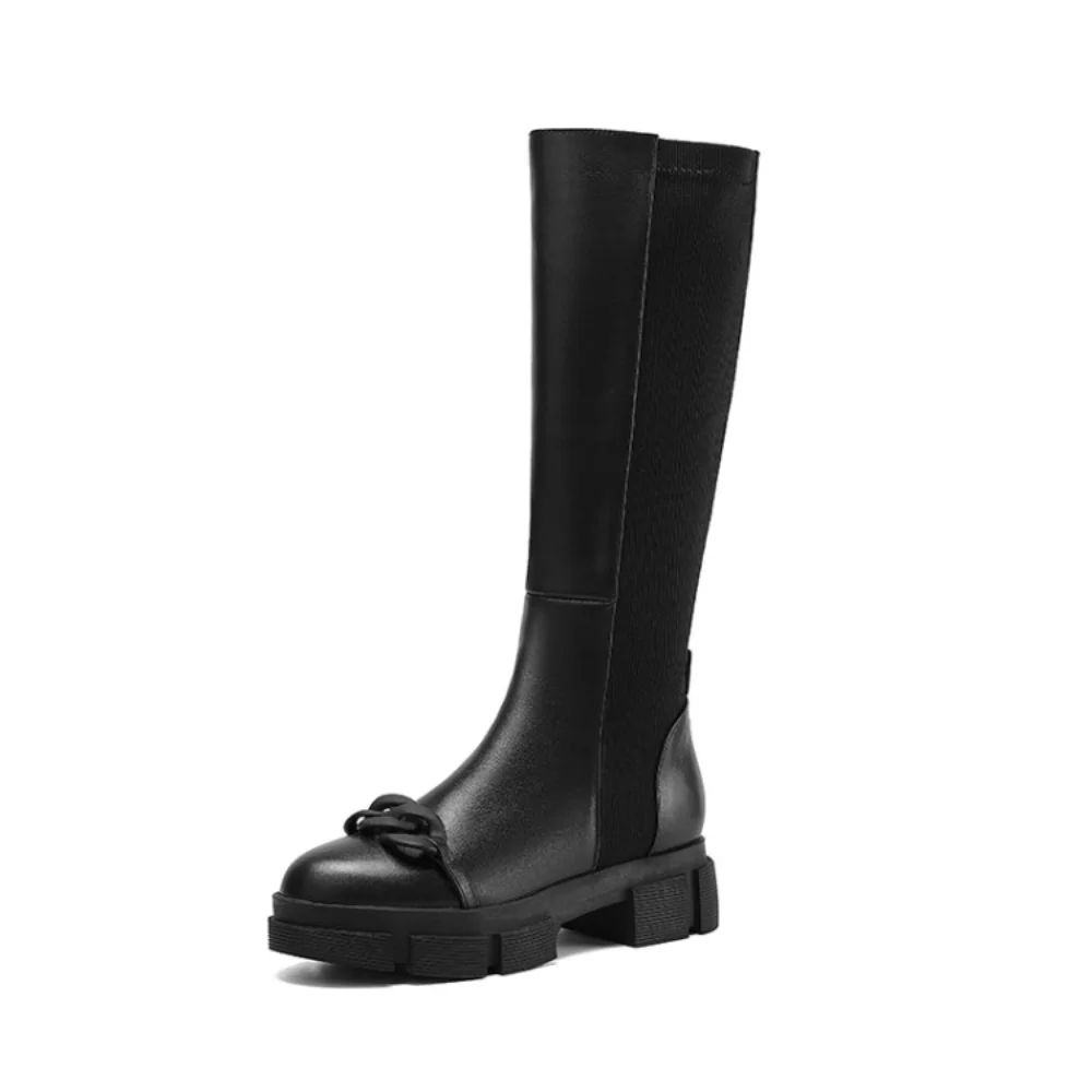 BLXQPYT Geunine Leather Sexy Sock Boots Knitting Stretch High Heels for Women Fashion Shoes Spring Autumn Ankle Boots Female
BLXQPYT Geunine Leather Sexy Sock Boots Knitting Stretch High Heels for Women Fashion Shoes Spring Autumn Ankle Boots Female