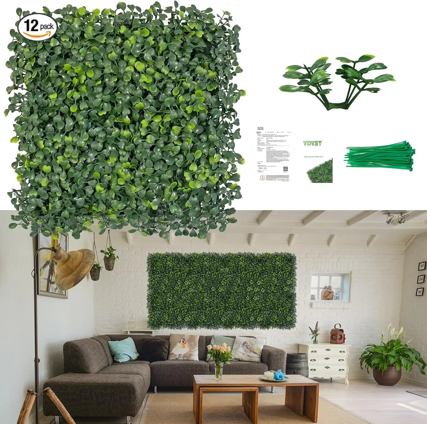 12 PCS 20"x20" Artificial Boxwood Panels with Zip Ties, Fake Greenery Backdrop for Outdoor Indoor Garden Fence Decor
12 PCS 20"x20" Artificial Boxwood Panels with Zip Ties, Fake Greenery Backdrop for Outdoor Indoor Garden Fence Decor