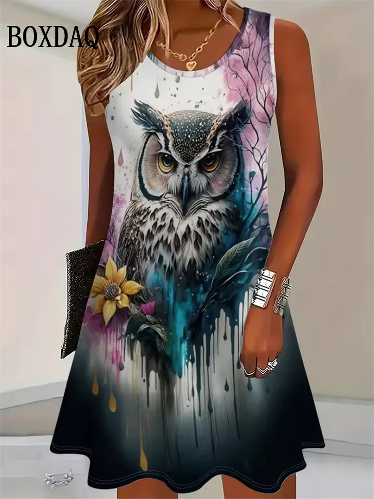 Women's Sleeveless A-Line Dress Floral Owl Print Women Dress Summer Casual Tie Dye Cute Dress Oversized Loose Y2k Woman Clothing
Women's Sleeveless A-Line Dress Floral Owl Print Women Dress Summer Casual Tie Dye Cute Dress Oversized Loose Y2k Woman Clothing
