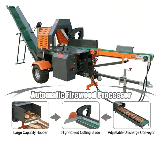 Customized Factory Price Powered Automatic Firewood Processor With Hydraulic Log Loading 30T Wood Processor With Conveyor
Customized Factory Price Powered Automatic Firewood Processor With Hydraulic Log Loading 30T Wood Processor With Conveyor