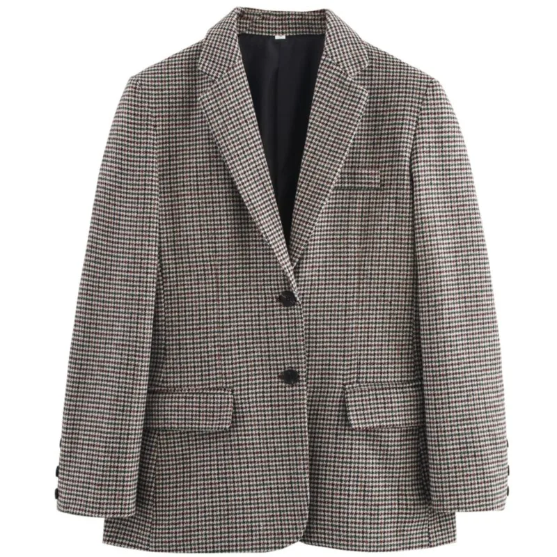 Осенний новый женский пиджак с узором «гусиные лапки», текстурированные двубортные пальто средней длины, универсальный стильный костюм, верхняя одежда, пиджак
Осенний новый женский пиджак с узором «гусиные лапки», текстурированные двубортные пальто средней длины, универсальный стильный костюм, верхняя одежда, пиджак