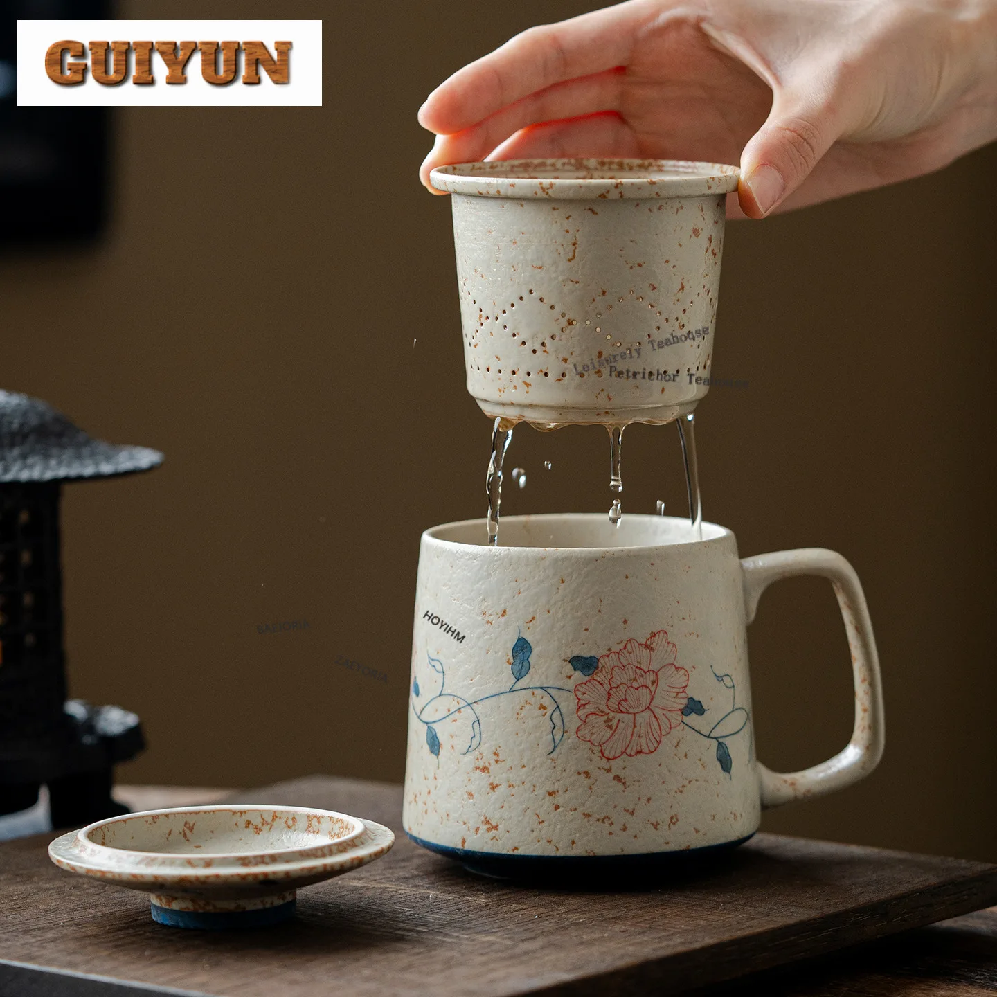 380ml Hand-painted Peony Filter Tea Separator Cup Antique Tea Mug with Infuser Tea Brewing Office Water Cup Tea Services craft
380ml Hand-painted Peony Filter Tea Separator Cup Antique Tea Mug with Infuser Tea Brewing Office Water Cup Tea Services craft