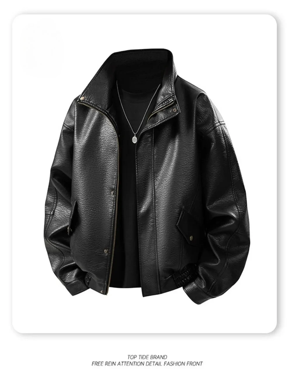 Trendy Jacket Men's Spring and Autumn PU Leather Jacket, Men's Rugged and Handsome Casual Motorcycle
Trendy Jacket Men's Spring and Autumn PU Leather Jacket, Men's Rugged and Handsome Casual Motorcycle