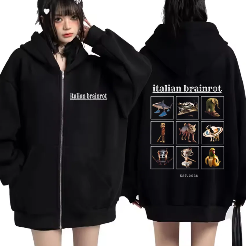 Italian Brainrot Funny Meme Hoodie Men Women Tralalero Tralala Tung Tung Tung Coat Hip Hop Zip Up Jacket new fashion streetwear
Italian Brainrot Funny Meme Hoodie Men Women Tralalero Tralala Tung Tung Tung Coat Hip Hop Zip Up Jacket new fashion streetwear